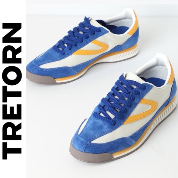 Tretorn Shoes - 🆕 Tretorn Blue Multi Suede Leather Sneakers